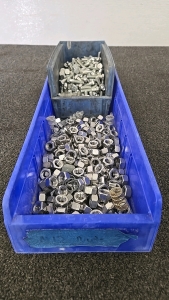 (1) Large Bin Full of Nuts and Springs (1) Medium Size Bin Full of Nuts and Bolts