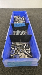 (1) Large Bin Full of Nuts, Bolts and Washers of Various Sizes