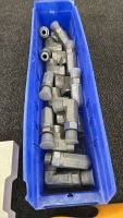 (1) Medium Size Bin Full of Long Male SAE Elbow 1" Joint, a Set of 2 Saharacase Phone Cases and an Zircon Edge Finding Tool - 8