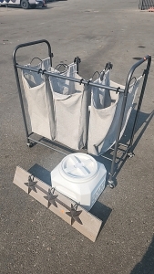 Rolling Cart w/ Bins, Pet Food Sealed Container, Coat Hanger