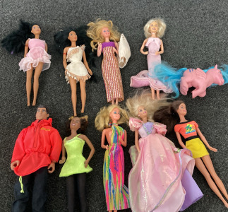 (8) Assorted Vintage Barbies, And More Please Inspect.