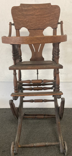 Antique Convertible High Chair Rocker. Please Inspect.