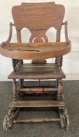 Antique Convertible High Chair Rocker. Please Inspect. - 3