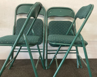 (4) Green Cushioned Folding Chairs. Please Inspect. - 2