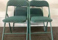 (4) Green Cushioned Folding Chairs. Please Inspect. - 3