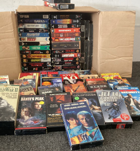 Large Box Variety Of VHS Movies, Please Inspect.