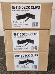 (3) Boxes Of Deck Clips- 150 Per Box, Part Number 89115
