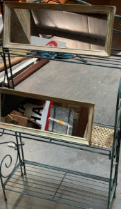 Small Metal Shelf, & Two Small Mirrors. BBFN