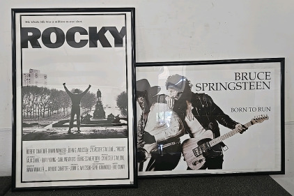 (1) Framed Rocky Movie Poster (1) Framed Bruce Springsteen Born To Run Poster