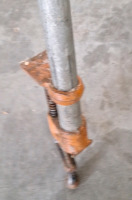 (1) COLLERED HALF OF ENGINE STAND & (1) 8' CARPENTERS CLAMP - 3