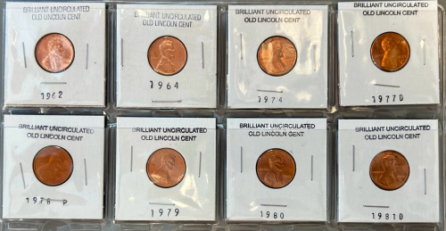 (8) Brilliant Uncirculated Lincoln Cents