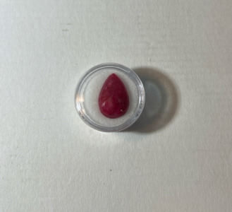 Natural Red Colombian Ruby Pear Cut Faceted Gemstone, 15.05 Ct