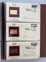 Brown Binder With Golden Replicas Of United States Stamps - 5