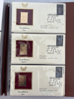 Brown Binder With Golden Replicas Of United States Stamps - 6