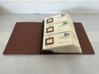 Brown Binder With Golden Replicas Of United States Stamps - 8