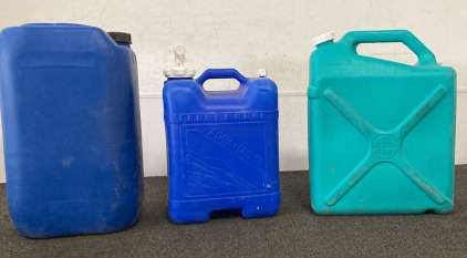 (3) Portable Water Containers. Please Inspect.