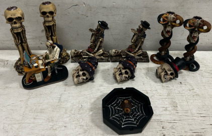 Skeleton Halloween Decorations - Candle Holders - Desk Decor - Insense Holder