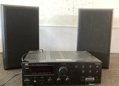 JVC Receiver (Tested Does Turn On), 2 Infinity Speakers, Please Inspect.