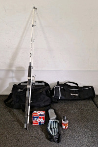 (1) SHAKESPEARE REEL & ROD COMBO, (23) CO2 CARTRIDGES & MORE