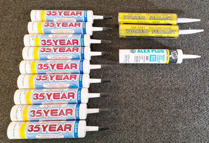 (9) TUBES OF 35 YEAR CLRAR CAULK & MORE