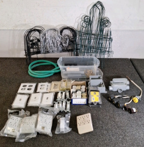 COLLECTION OF ASSORTED HOUSEHOLD ELECTRICAL HARDWARE & MORE