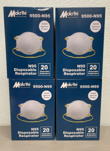 (80) Makrite 9500-N95 Disposable Respirators