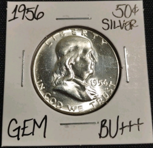 1956 Gem BU+++ Silver Franklin Half Dollar