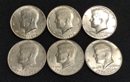 (6) 1976 Kennedy Half Dollars