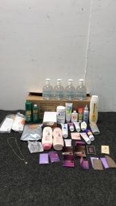 Brand new box of (12) 16.9 oz bottles of hand sanitizer and other beauty products