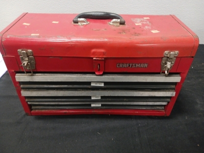 Craftsman tool box with assorted wrenches and Allen heads