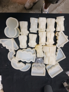 Candle making kit with forms and accessories