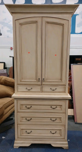 (1) Armoire - 38.5" W &times; 24" L &times; 7.5'H - Solid Wood