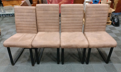 (4) Chairs - Brown Meodern Style - 1 is Slightly Sized Different