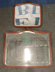 (1) Mirror - Decorative Wood Frame - 34 3/8" &times; 40 1/8" (1) Mirror - Decorative Wood Frame - 25.75" &times; 26" -