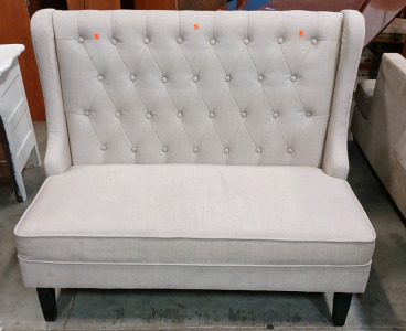 (1) 2-Seater High Back Loveseat - White Fabric - 51" W &times; 28" L &times; 40 3/8" H