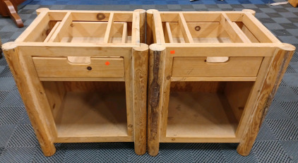 (2) Cabinet w/ Drawer - All Wood - 25.5" W &times; 21" L &times; 29.5" H