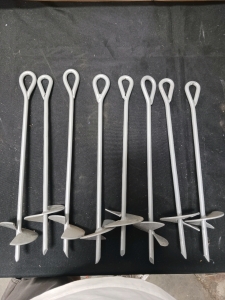 Oven legs and eight heavy duty hook anchor for concrete