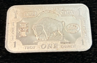 1 Troy Ounce .999 Fine Silver Buffalo Bullion