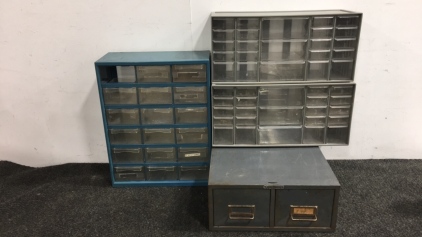 (3) Tool Organizers, Cabinet With 2 Drawers