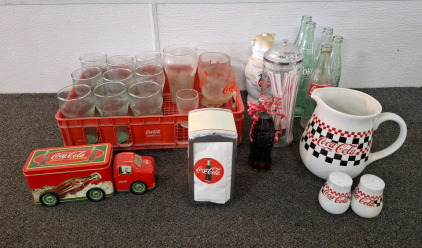 COLLECTION OF ASSORTED COCA-COLA GLASSWARE & MORE