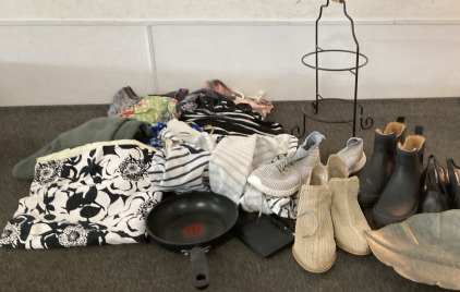 Various Women’s Clothes (Size Large), Variety Women’s Shoes (Size 7), & More