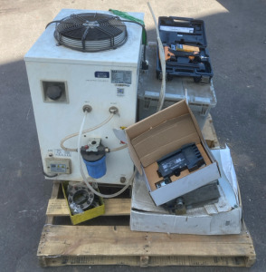 (1) S&A Industrial Chiller Model: CW-6000BH (1) Bostich Nail Gun (1) Power Pact BD20 & Much More