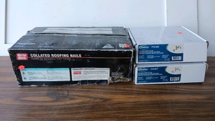 2) Proflo PF4870BN Tub Faucets, and Unopened Case Collated Roofing Nails Grip Rite 1.5"
