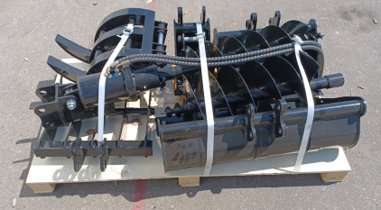 (1) Mini Skid Steer Excavator Attachments Including 18" Bucket, Grappler, Auger and More!