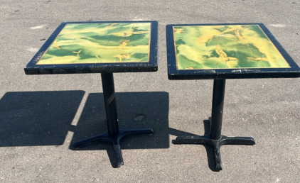 (2) Restaurant Tables (Green top)