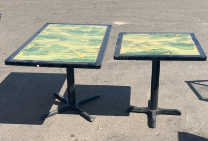 (2) restaurant tables ( Green Top )