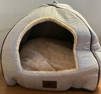 Grey Pet Carrier, And Animal Bed House