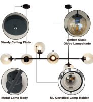 6- Light Modern Globe Chandler - 2