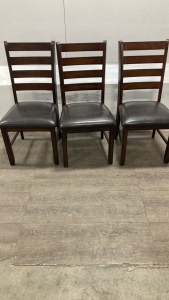 (3) Dark Cushion Top Chairs