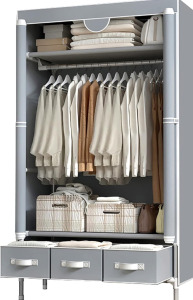 Gray Portable Clothing Closet